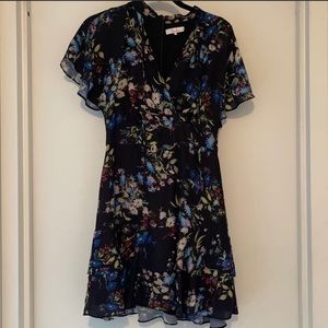 Parker black floral dress